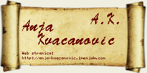 Anja Kvačanović vizit kartica